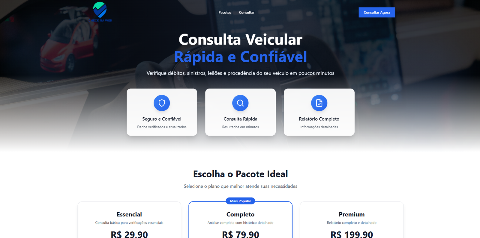 Prévia do site Check na Web